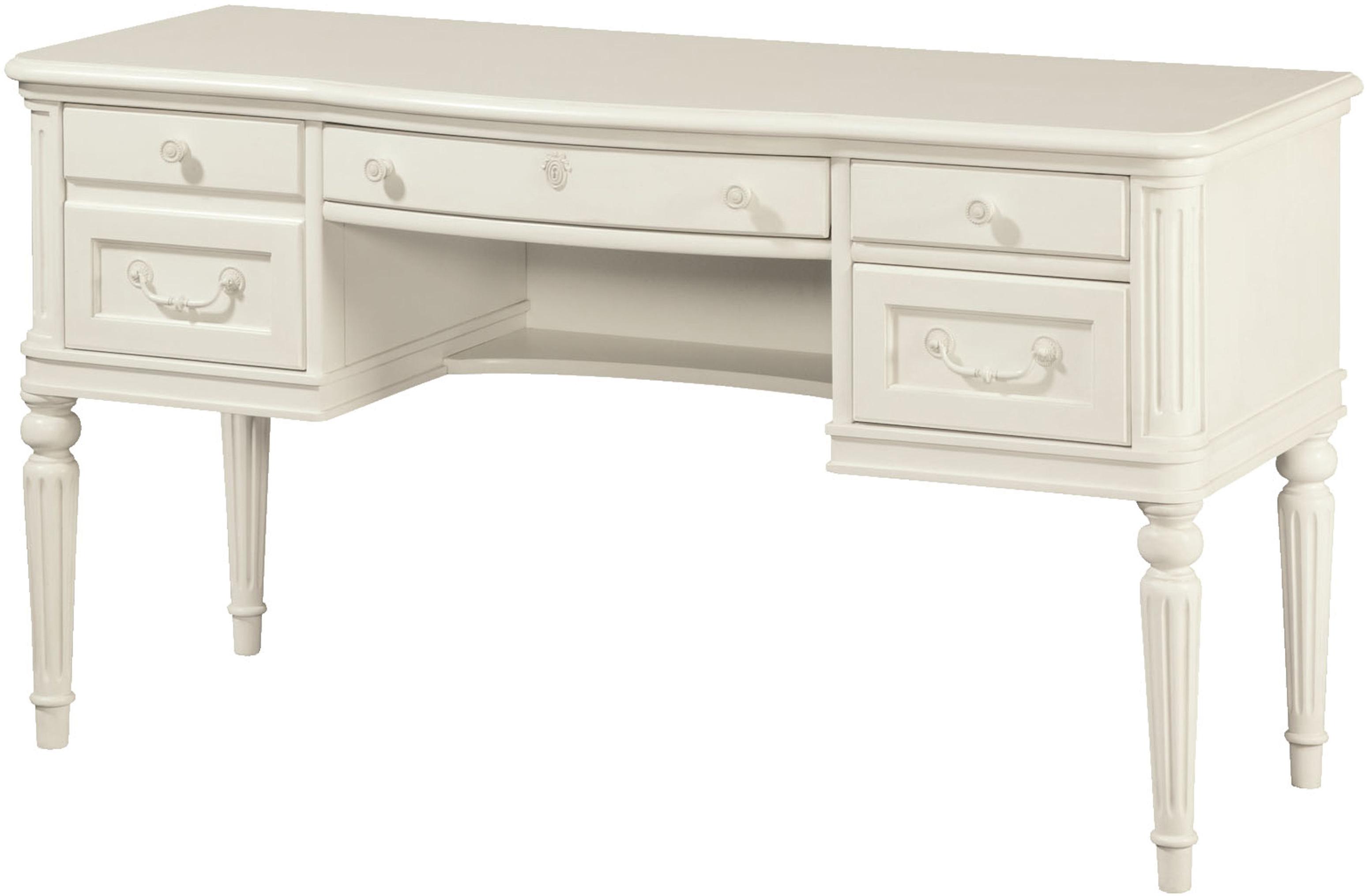 Greenville FourDrawer Vanity Desk & TwoDoor Hutch with Dimmer Light